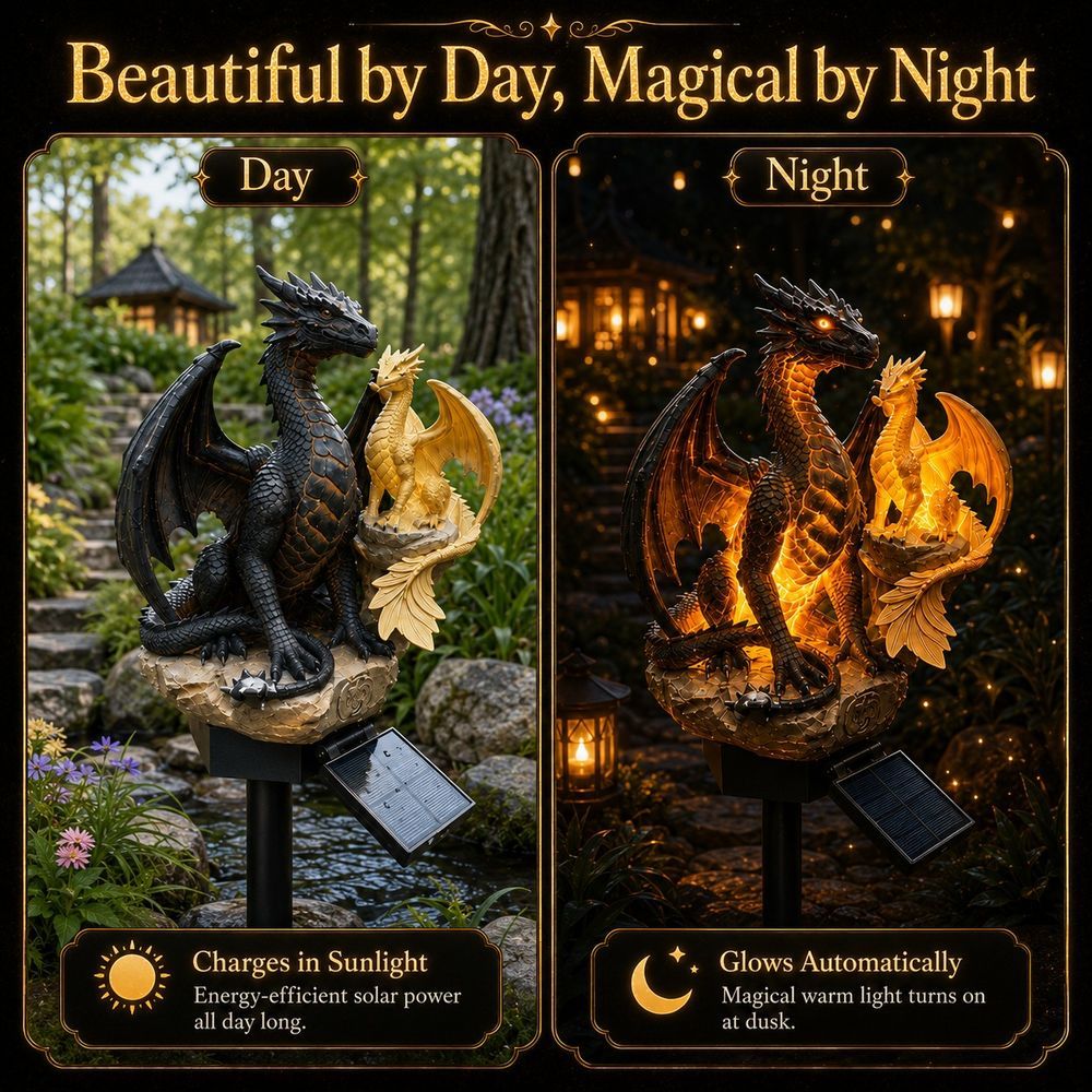 🐉 Amethyst Crystal Dragon✨️Solar Dragon Crystal Garden Light